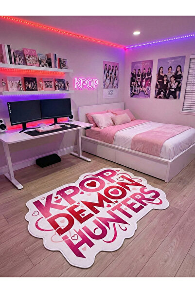 RUGRUMBA Non-Slip Base K-Pop Demon Hunters Themed Machine Washable Teen Room ...