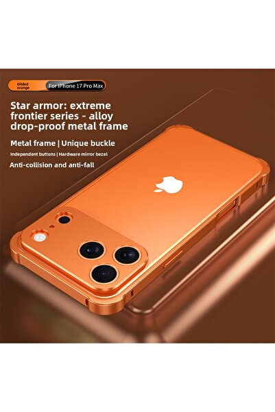 Choice5 iPhone17 Pro Max Orange Aluminum Alloy Metal Original Colour Frame Bu...