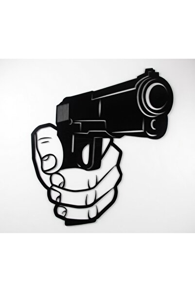 baretepro Decor perete 3d model HANDGUN PERSPECTIVE, 25x25 cm, negru, printat...