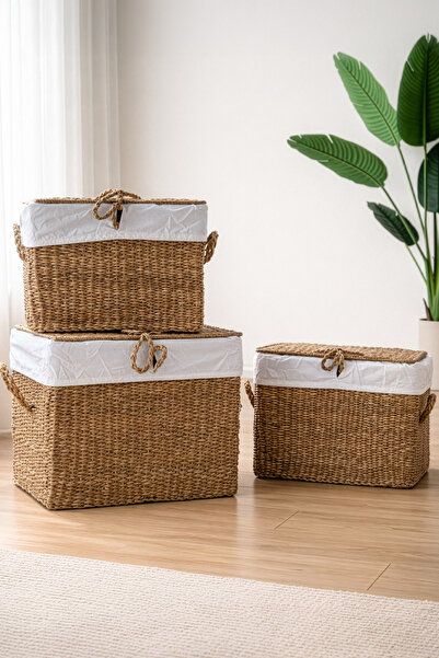 Digithome Dikdörtgen Bezli Kapaklı Büyük Boy Sandık Düzenleyici Organizer Sep...