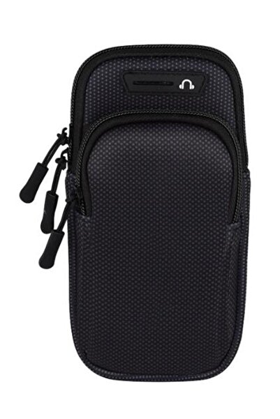 Choice1 حقيبة هاتف سوداء متعددة الاستخدامات تُحمل على الذراع، مزودة بمقبس سما...