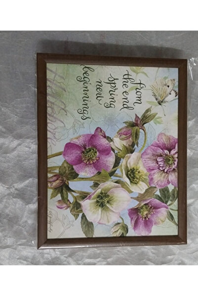 esdekor Fuchsia White Flower Patterned Enjoyment Tray with Cushion 1 Piece