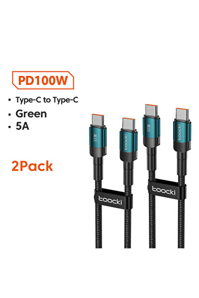 Choice42 كابل توكي 2 متر 100 واط أخضر اللون، قطعتان من كابل توكي 100 واط من ن...