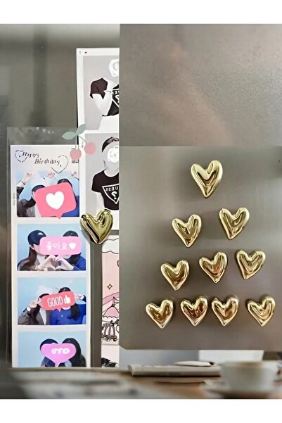 Choice Gold 10 pcs 5Piece Heart Shaped Refrigerator Magnet Set Vintage Colorf...