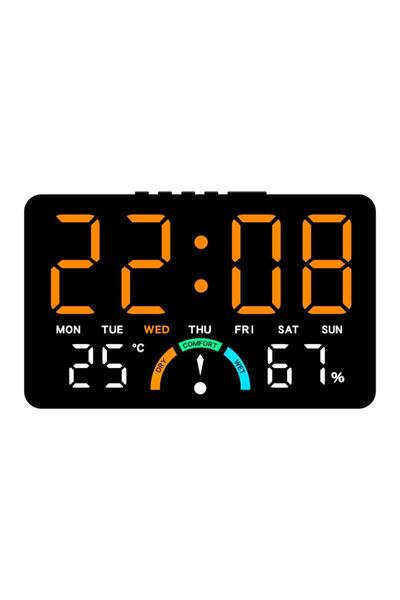 choice2 Orange Home LED Digital Clk with Temperature Humidity - Large Screen ...
