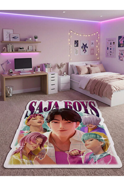 RUGRUMBA Non-Slip Base K-Pop Demon Hunters Themed Machine Washable Teen Room ...