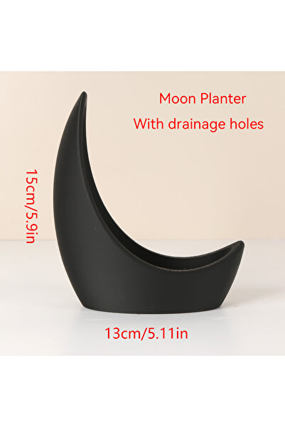 choice2 W1062-black Moon-Shaped Flower Pots, Modern Home Decoration, Planting...