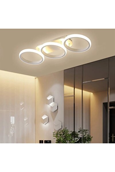 OEM Lustra LED Ceiling Light, B130-3BK, 3 Types of Light, 54W, White Round