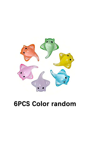 Choice4 S 6pcs fish 6/12/20PCS Cute Mini Stingray Luminous Small Ornament Glo...