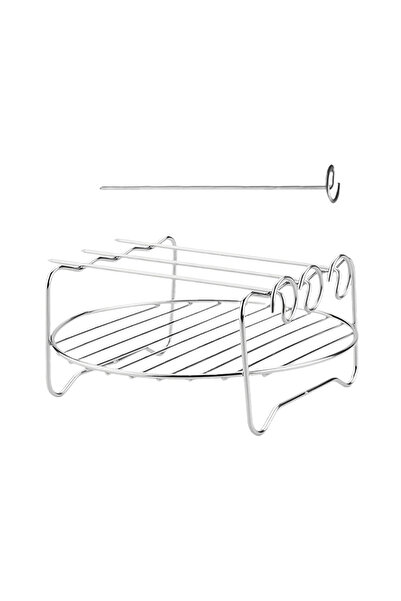 Choice Round 4 skewer Air Fryer Rack Stainless Steel Grill Basket with 4 Skew...