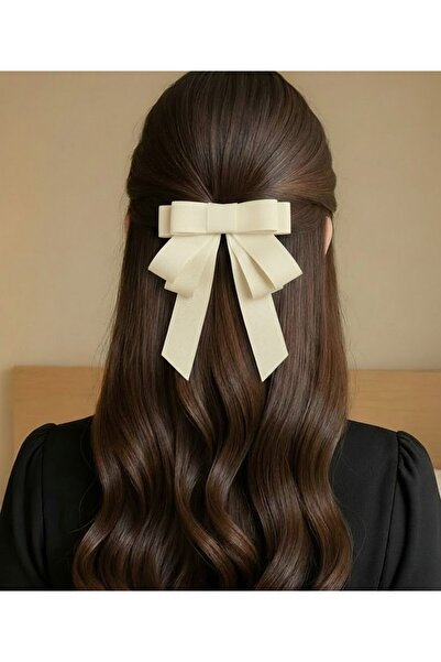 DİGGO Women's Bow Satin Grogen Ribbon Hair Clip