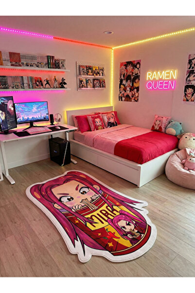 RUGRUMBA Non-Slip Base K-Pop Demon Hunters Themed Machine Washable Teen Room ...