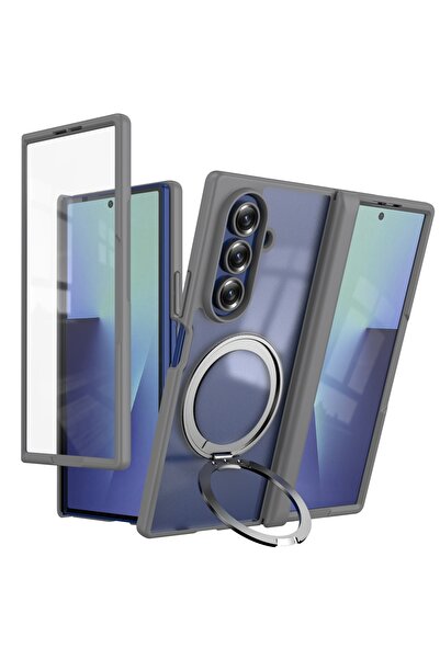 Choice1 Galaxy Z Fold7 Gray Built-in Screen Protector 360 Rotate Magsafe Brac...