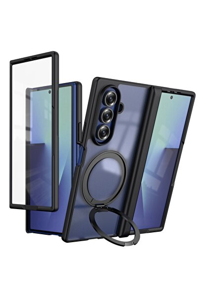 Choice3 Galaxy Z Fold7 Black Built-in Screen Protector 360 Rotate Magsafe Bra...