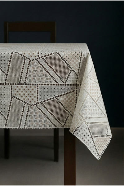 Soft Kare Luxury Straw Pattern Pvc Transparent Coated Oilcloth Tablecloth Wat...