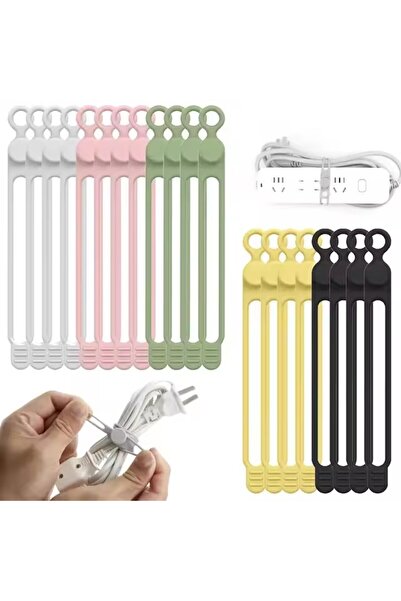 choice2 أربطة كابلات سيليكون متعددة الألوان، 20 قطعة، منظم أسلاك، أربطة كابلا...