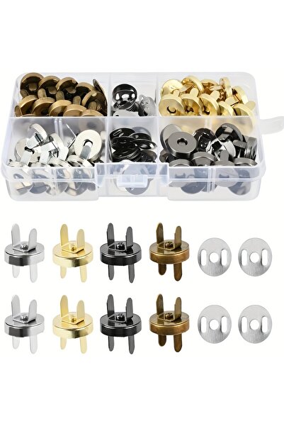 Choice 40Pcs 40pcs 14mm Magnetic Button Clasps Set - Metal Snap Fasteners for...