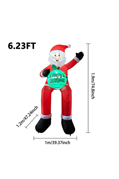 Choice5 EU Sitting Santa Christmas Inflatables Outdoor 6FT-10FT Santa Decorat...