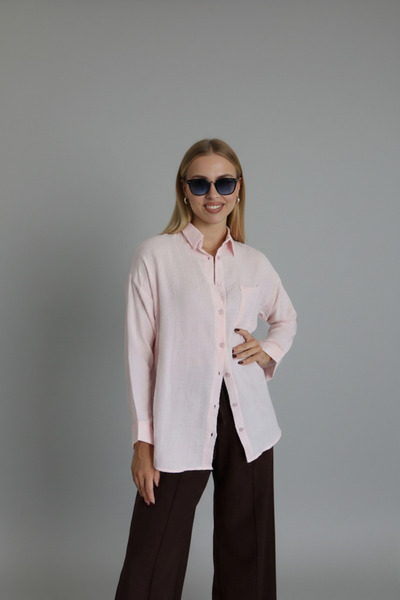 İntive Lingerie Women's Plain Woven Muslin Shirt