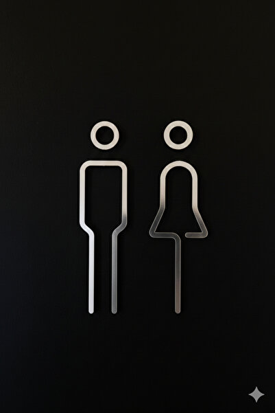 vetria WC Kapı Tabelası – Erkek Kadın Tuvalet İşareti | Minimalist Kapı Süsü