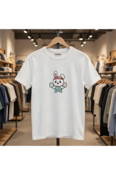 playwear Unisex Comfortable Fit Bun Rabbit Printed T-Shirt
