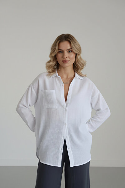 İntive Lingerie Women's Plain Woven Muslin Shirt