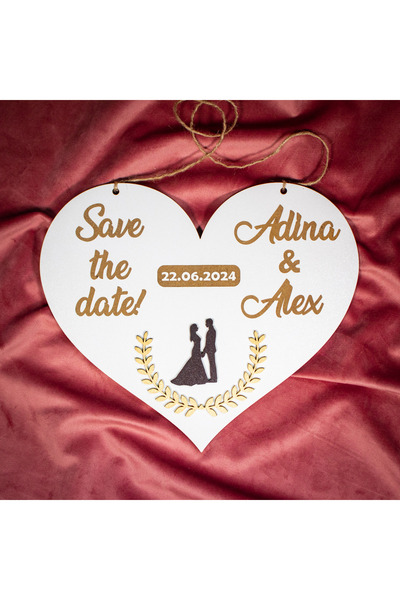 Creators of Crafts Save the date card - Heart 25x20 cm