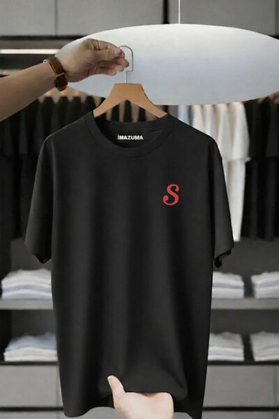 İnazuma Outdoors Unisex Oversize Printed Cotton Crew Neck Short Sleeve Black ...