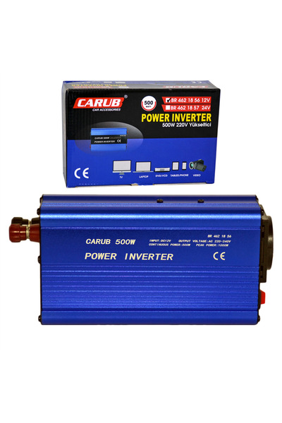 Carub İnverter 12V dan 220V a Yükseltici 500W USB (5V-1A) Çıkışlı BR4621856