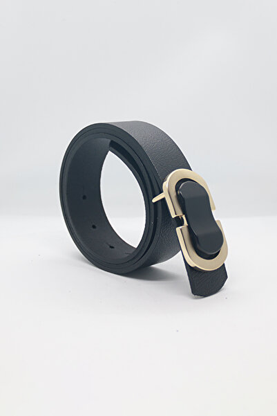 Paşala Leather Ανδρική ζώνη από γνήσιο δέρμα με χρυσή πόρπη σε σχήμα 8, μοντέ...