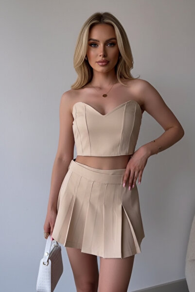 İntive Lingerie Women's Back Gathered Crop Blouse