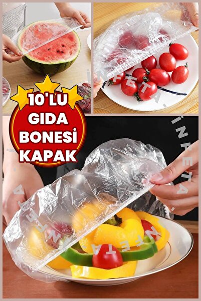 İnfeta 10 Adet Pratik Tazeliği Koruyan Tencere ve Tabak Bonesi Çok Amaçlı Kap...