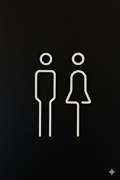 vetria WC Kapı Tabelası – Erkek Kadın Tuvalet İşareti | Minimalist Kapı Süsü