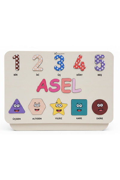 Tuiste İsimli Kız Çocuk Odası Hediyesi Ahşap Puzzle, El Yapımı, Bebek Hediyel...