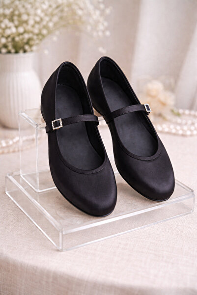 MOON CLOUD Women's Satin Round Toe Buckle Women's Flats- Shoes Wedding-Daily ...