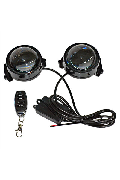 Carub 12-36V Dekoratif Lamba Led Göz+Emoji+Logo 33 Lens Kumandalı 80x95x60 mm...