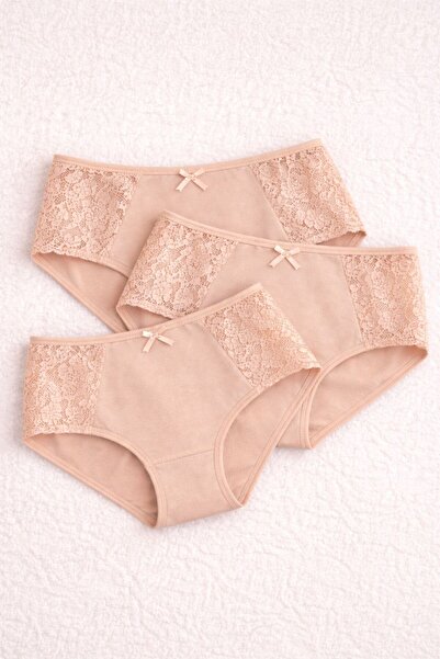 NO BRAND Cotton Lace 3-Piece Women's Panties Set |   Soft & Daily Comfort