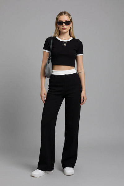 KHİ-ZAİ Women's Corded Modern Two-Piece Set