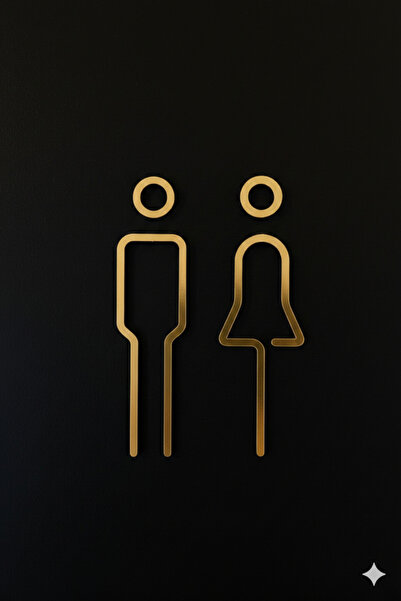 vetria WC Kapı Tabelası – Erkek Kadın Tuvalet İşareti | Minimalist Kapı Süsü