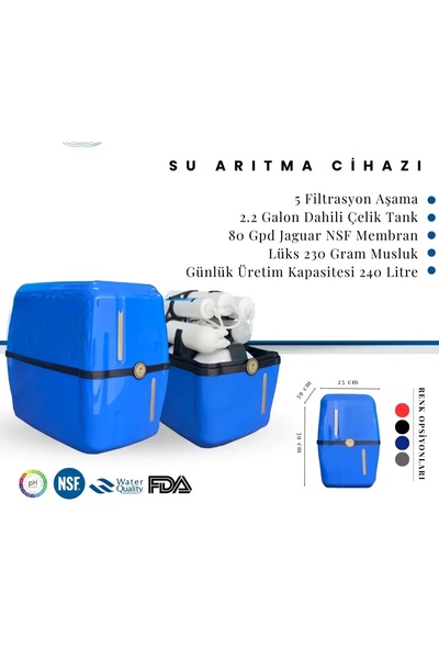 asyam Hermez 8 Litre booster motorlu Su Arıtma Cihazı 5 Aşamalı Kapalı Kasa –...