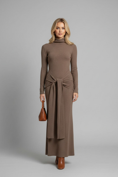 İntive Lingerie Women's Turtleneck Casual Dress