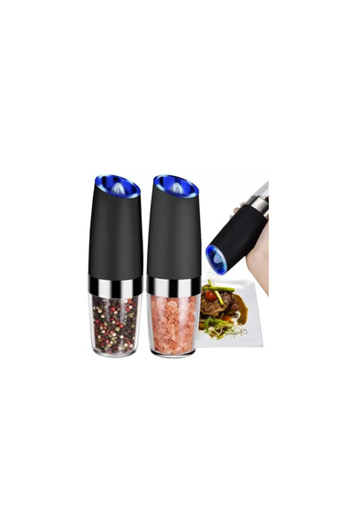 OEM Set of 2 Automatic Electric Salt and Pepper Grinders, adjustable grinding...