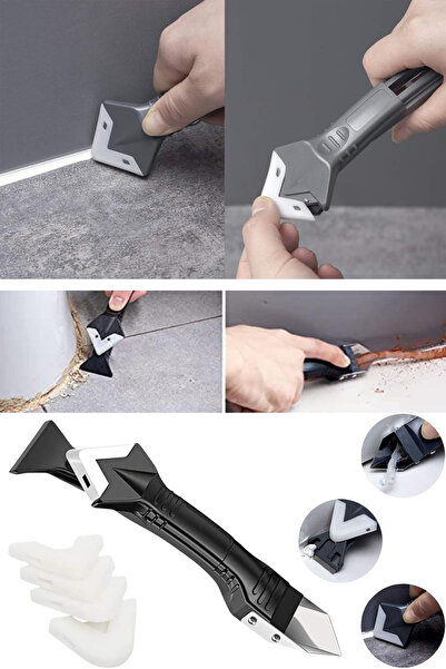 Privo 3ü 1 Arada Fayans Derz Silikon Kazıyıcı Sıyırıcı Uygulayıcı Aparat Sili...