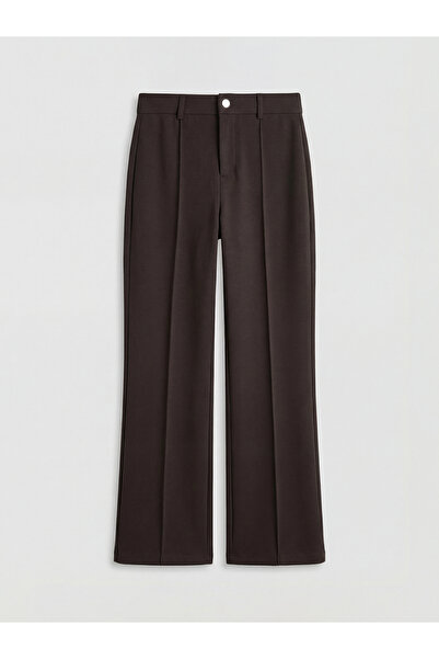 LC Waikiki M1 Season Brown Slim Fit Wide Leg Women's Trousers