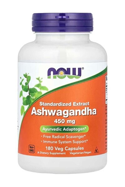 Now Standardized Extract Ashwagandha, 450 mg, 180 Veg Capsules