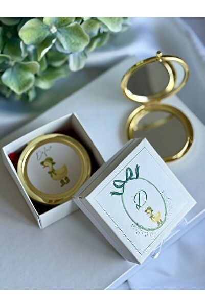 pearlsavon Kişiye Özel Harf Baskılı Kutulu Ayna – Baby Shower & Doğum Hediyeliği
