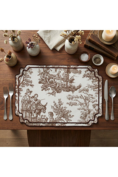 Solterra Design Fransız Köylü Nakışlı 2'li Barok Amerikan Servis Takımı