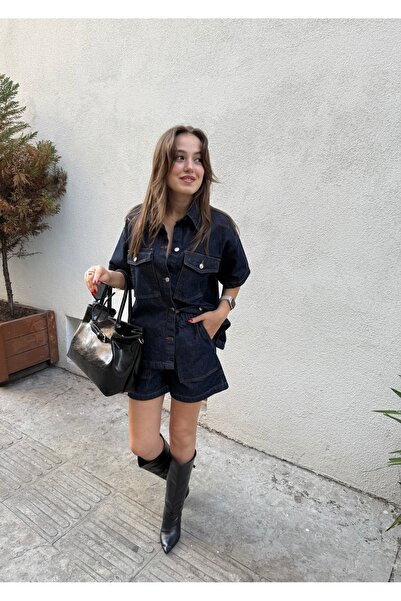 ÖzenButik Denim Şortlu Takım