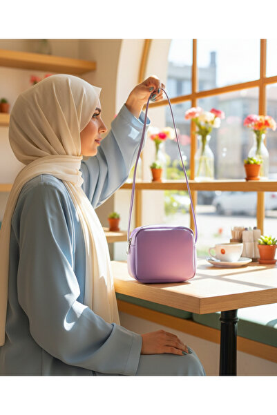 COLORSHERE Uzun Askılı Çapraz Kullanıma Uygun Urban Şehir Stili Lila Omuz Çan...
