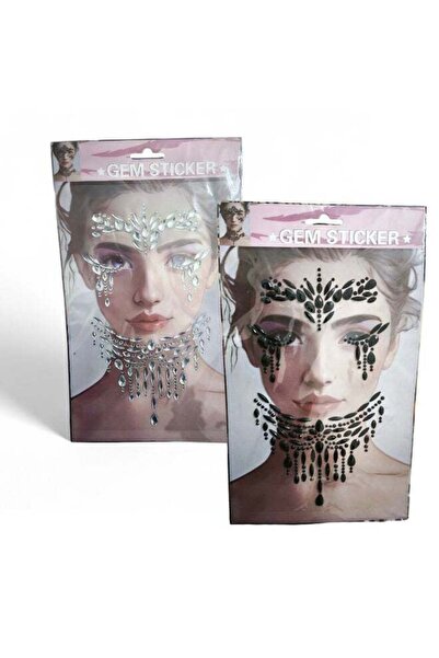 Sama Set of 2 Gem Self Adhesive Stickers for Face White and Black Sets